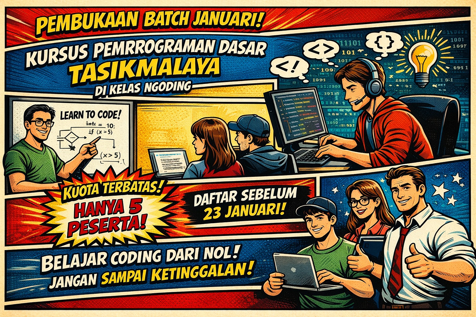 Kursus Pemrograman Dasar Tasikmalaya Telah Dibuka Untuk Batch Januari